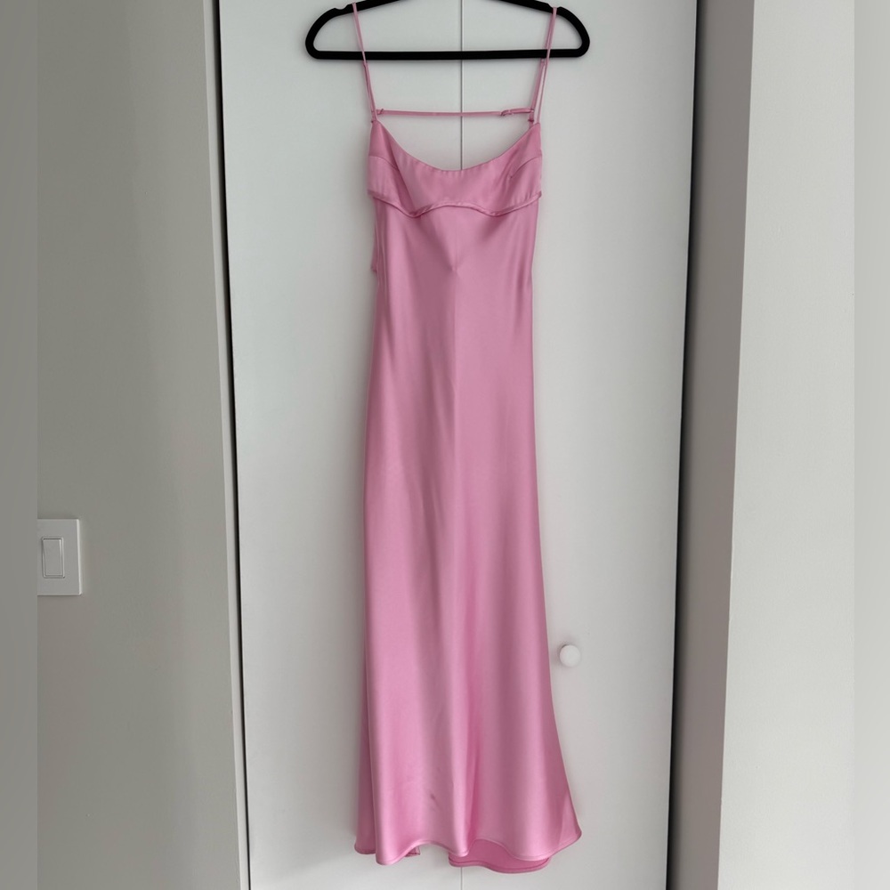 Elegant Pink Satin Slip Dress